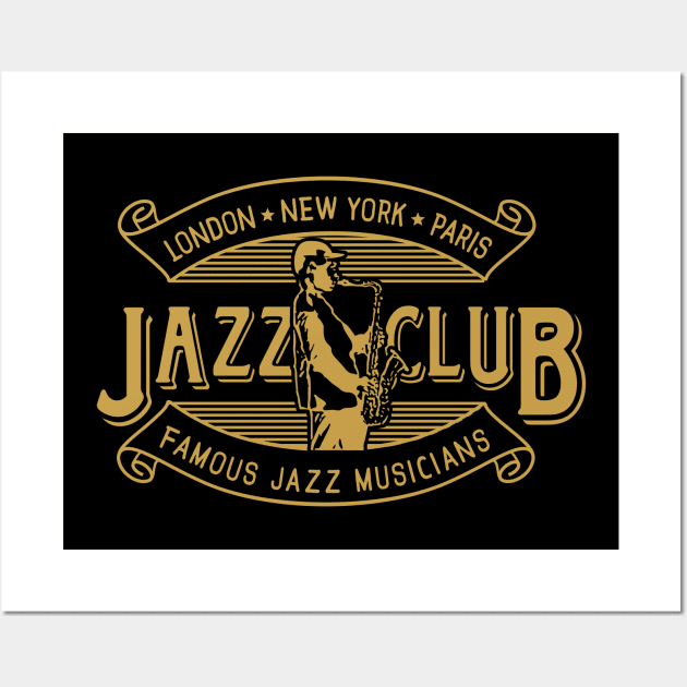 Vintage Jazz Club Retro Style Wall Art by jazzworldquest